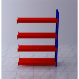 重型貨架副架2000×500×2500mm(四層,1T/層,橘紅色)