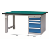 重型工作臺(tái)帶四抽底柜(40mm復(fù)合臺(tái)面)，E-XBG1575(G)