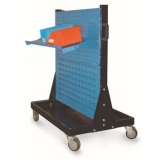 移動型雙面物料架960×610×1110mm(2方孔2百葉)，KM-2222